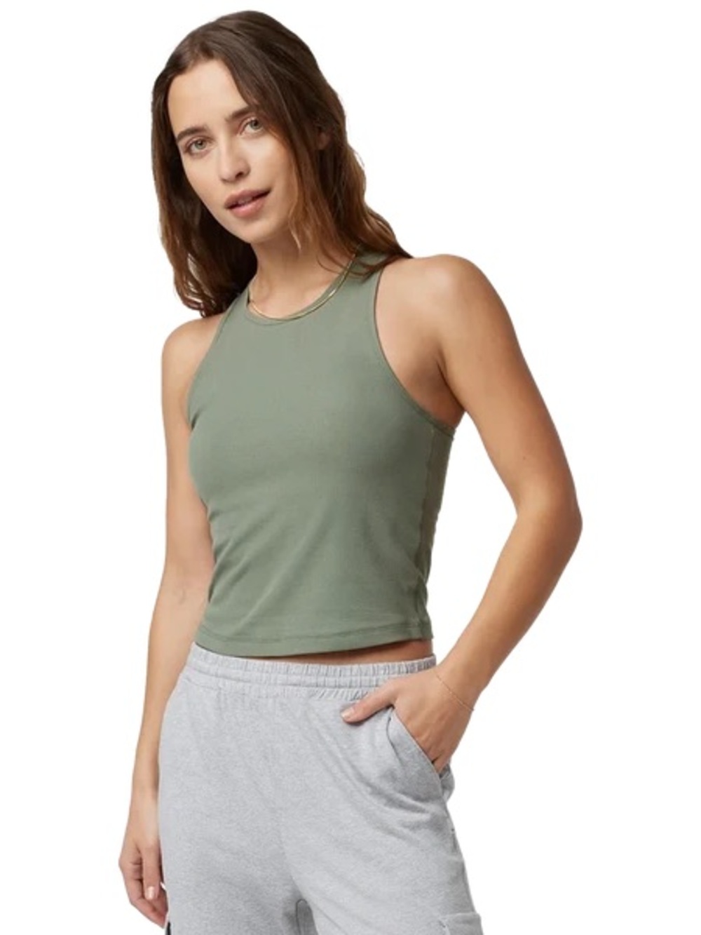 ZARA Olive gray Tank Top sz M